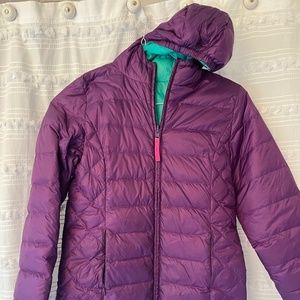 Garnet Hill Kids, Girls, Size 14,  Hooded Reversible Puffer Coat